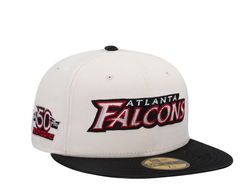 New Era Atlanta Falcons 50 Seasons Chrome Satin Brim Two Tone Edition 59Fifty Fitted Gorra