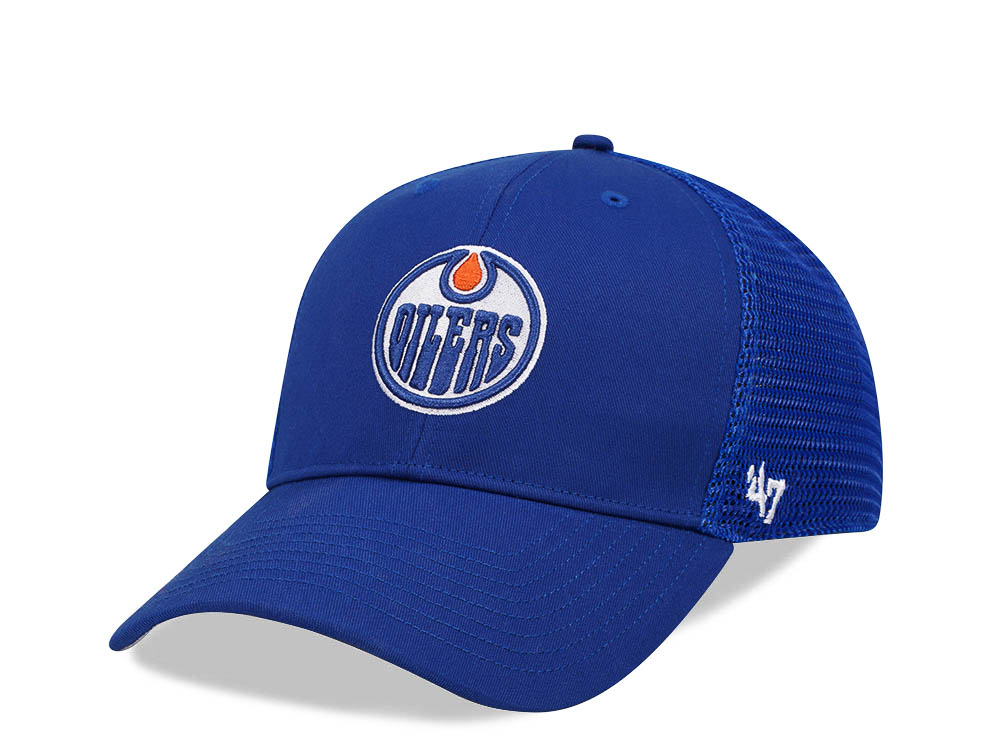 47Brand Edmonton Oilers Royal Branson Mesh All MVP Trucker Snapback Gorra