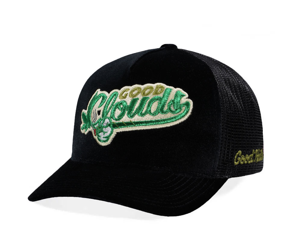 Good Hats Good Clouds Velour Black Trucker Edition Snapback Gorra