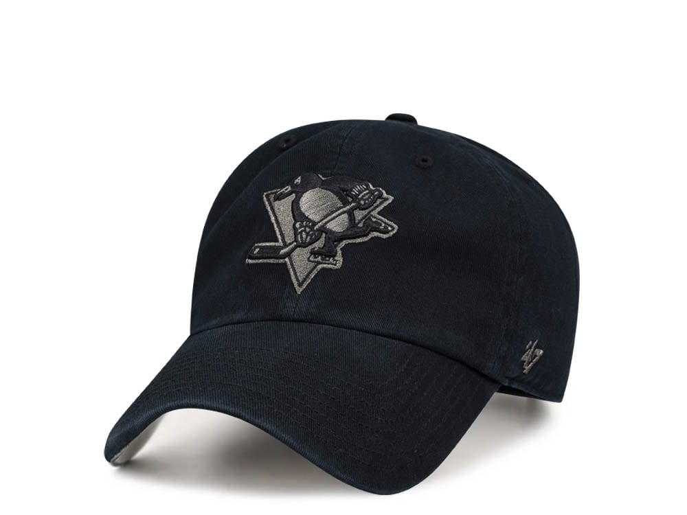 47Brand Pittsburgh Penguins Black Ballpark Camo Clean Up Strapback Gorra