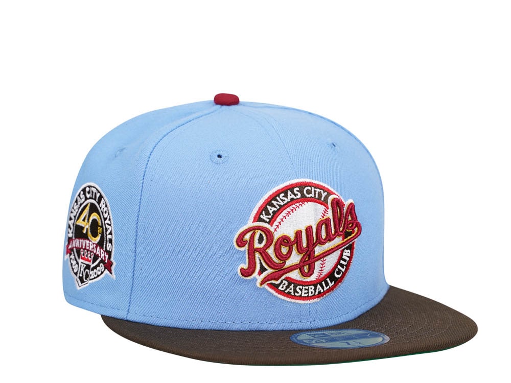 New Era Kansas City Royals 40th Anniversary Powder Blue Throwback Two Tone Edition 59Fifty Fitted Gorra