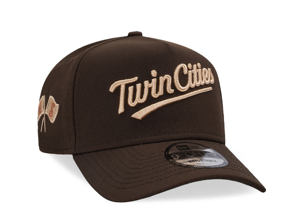 New Era Minnesota Twins Walnut 9Forty A Frame Snapback Gorra