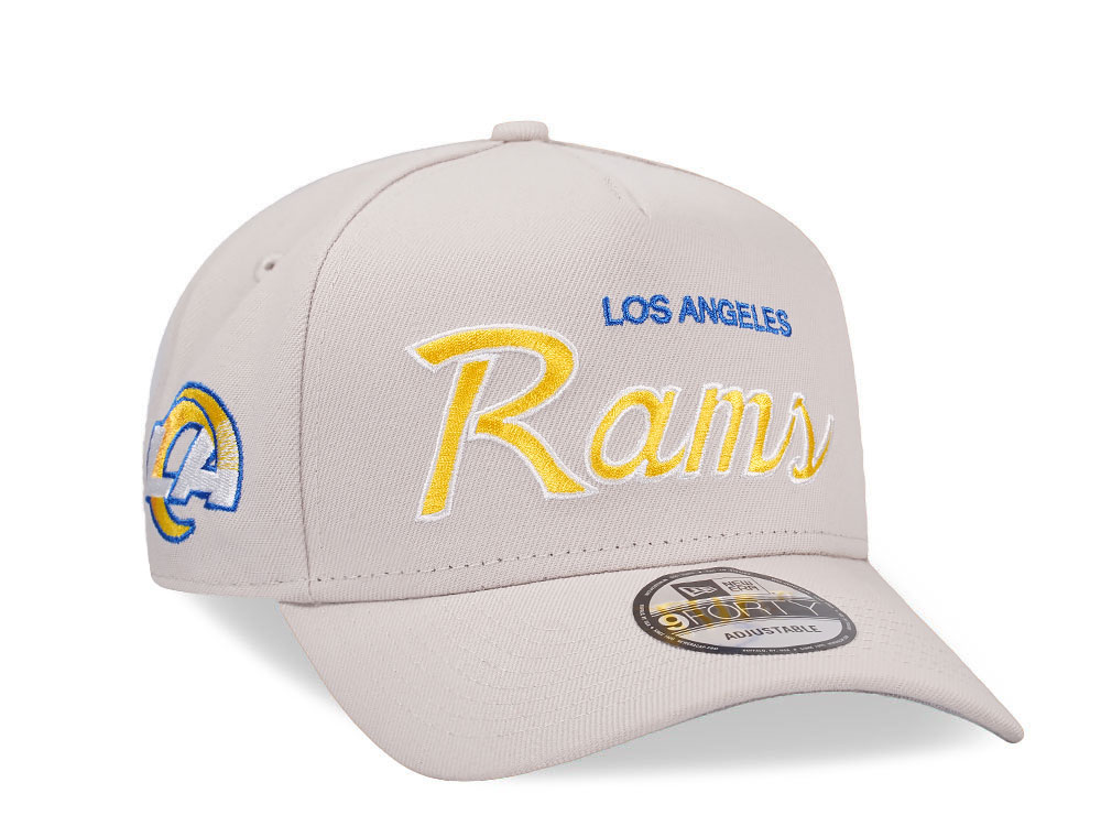 New Era Los Angeles Rams Script Stone White Edition 9Forty A Frame Snapback Gorra