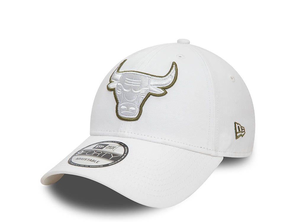 New Era Chicago Bulls Team Outline White 9Forty Strapback Gorra