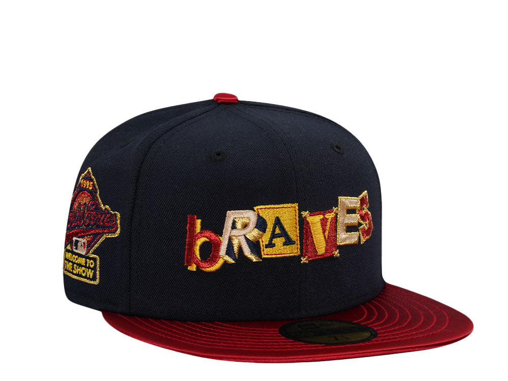 New Era Atlanta Braves World Series 1995 Script Satin Brim Two Tone Edition 59Fifty Fitted Gorra