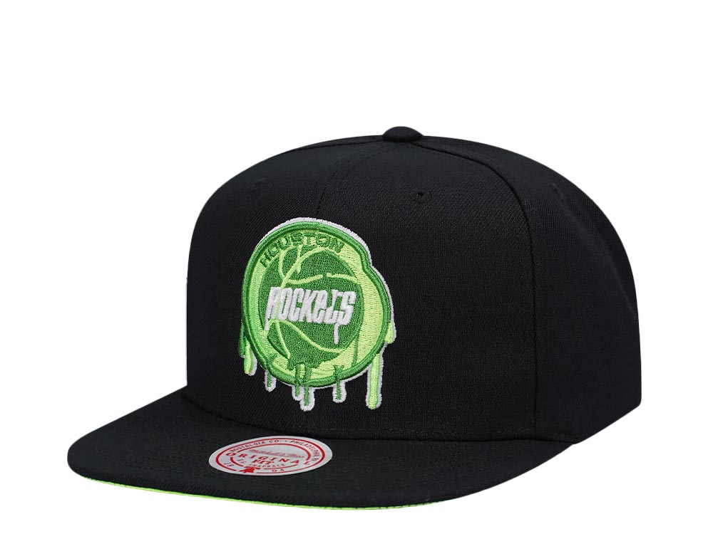 Mitchell & Ness Houston Rockets Slime Drip Hardwood Classic Snapback Gorra