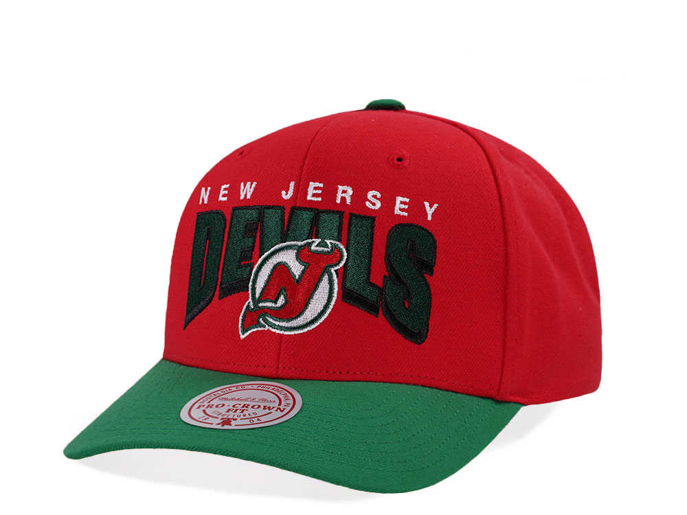 Mitchell & Ness New Jersey Devils Pro Crown Fit Vintage Red Snapback Gorra