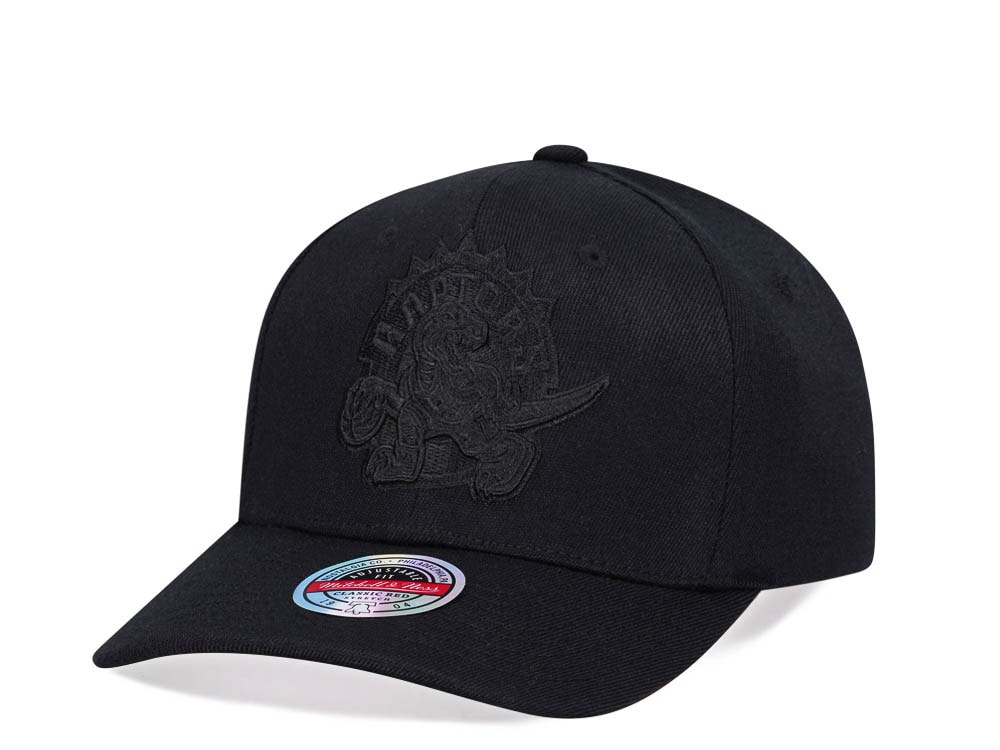 Mitchell & Ness Toronto Raptors All Black Hardwood Classic Red Line Flex Snapback Gorra