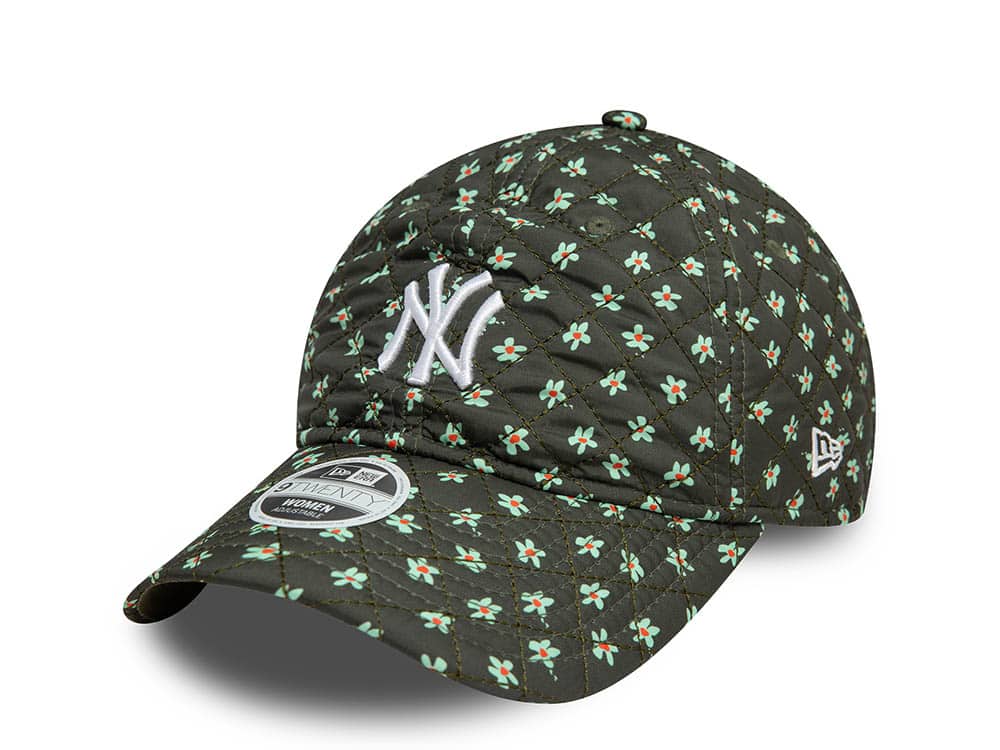 New Era New York Yankees Floral Quilt Olive Womens 9Twenty Strapback Gorra