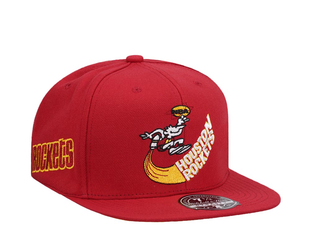 Mitchell & Ness Houston Rockets Logo History Hardwood Classic Dynasty Fitted Gorra