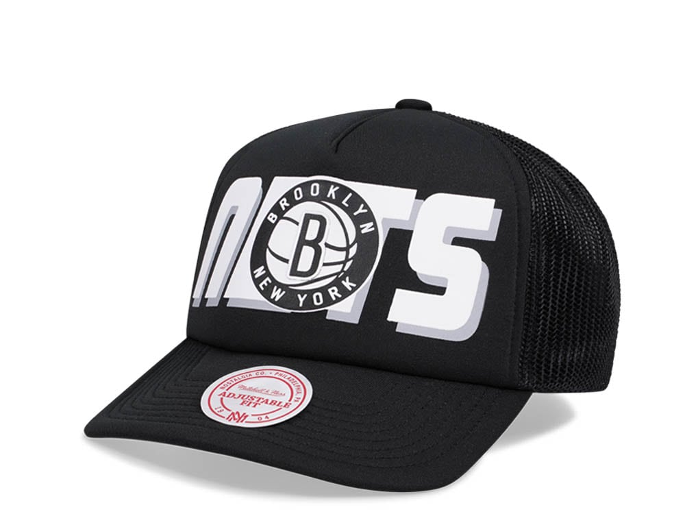 Mitchell & Ness Brooklyn Nets Black Billboard Trucker Snapback Gorra