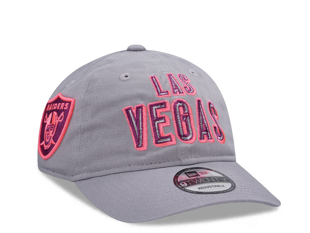 New Era Las Vegas Raiders Pink Glow Gray Edition 9Twenty Strapback Gorra