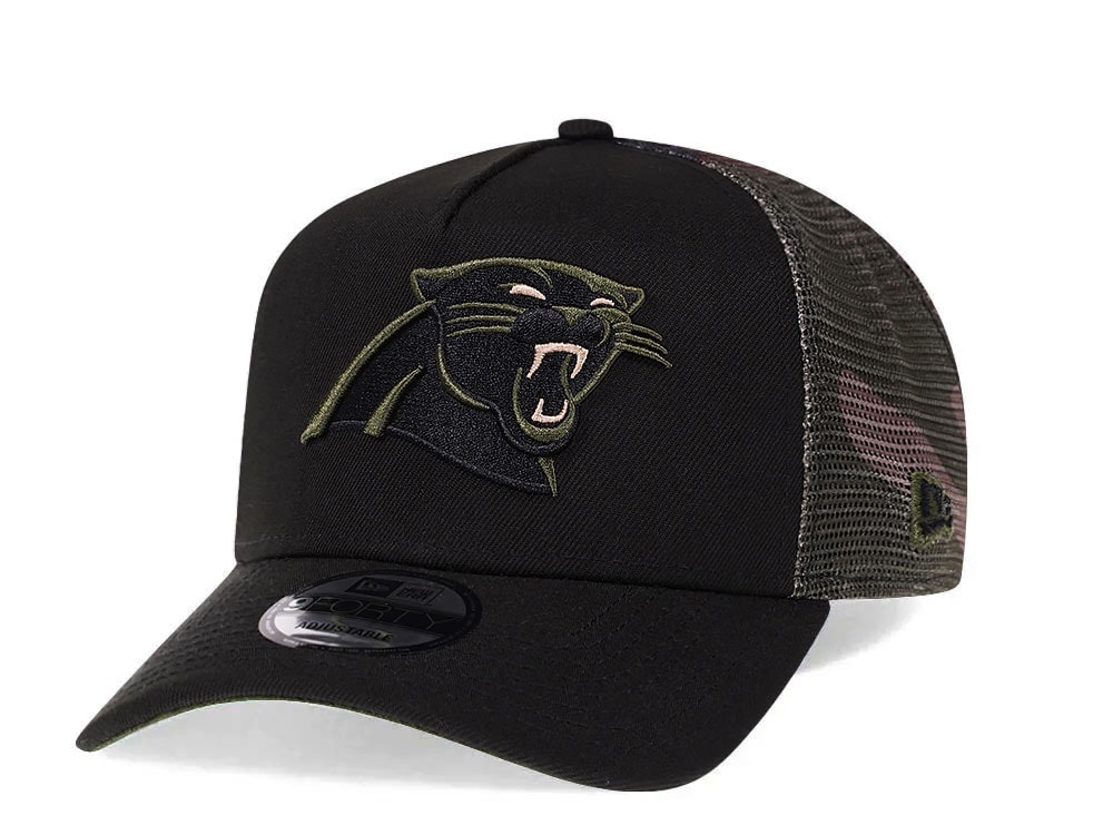 New Era Carolina Panthers Camo 9Forty A Frame Trucker Snapback Gorra