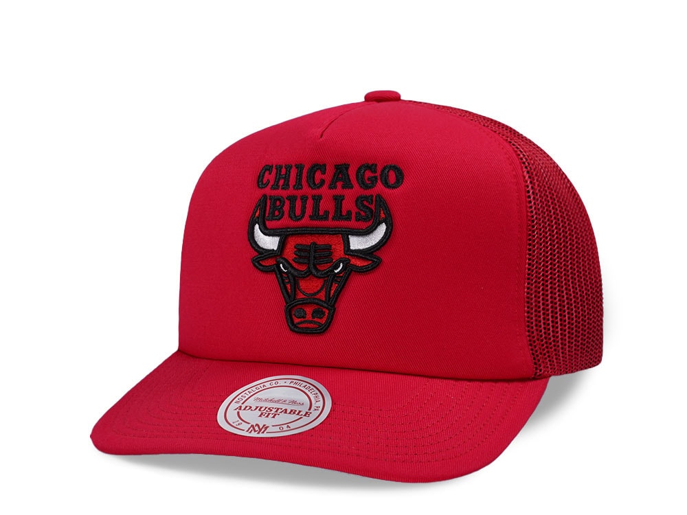 Mitchell & Ness Chicago Bulls Red Trucker Adjustable Fit Snapback Cap