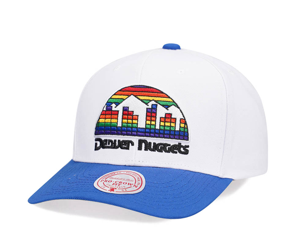 Mitchell & Ness Denver Nuggets Team Two Tone 2.0 Pro White Snapback Gorra