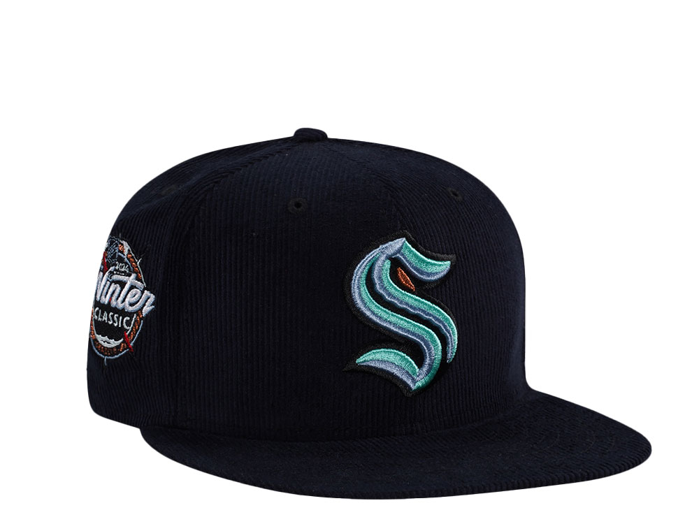 New Era Seattle Kraken Winter Classic 2024 Navy Corduroy Edition 59Fifty Fitted Gorra