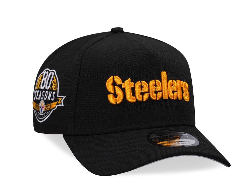 New Era Pittsburgh Steelers 80 Seasons Black 9Forty A Frame Snapback Gorra