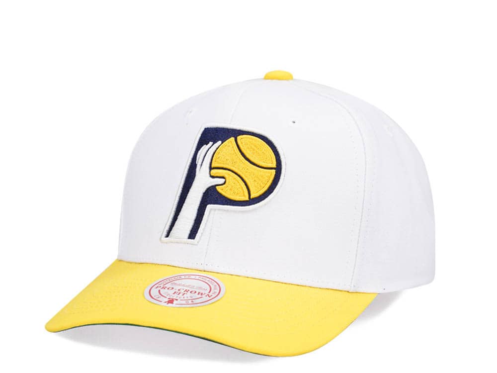 Mitchell & Ness Indiana Pacers Team Two Tone 2.0 Pro White Snapback Gorra