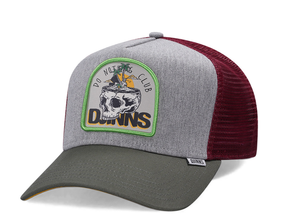 Djinns Do Nothing Club Skull Gray Trucker Snapback Gorra