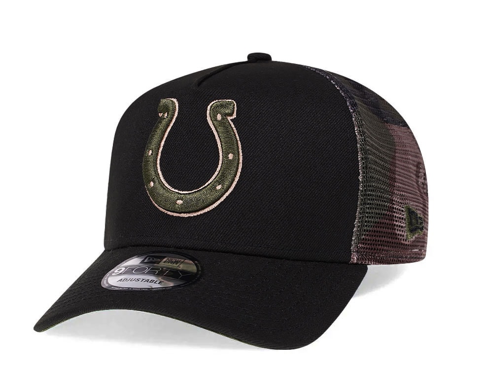 New Era Indianapolis Colts Camo 9Forty A Frame Trucker Snapback Gorra