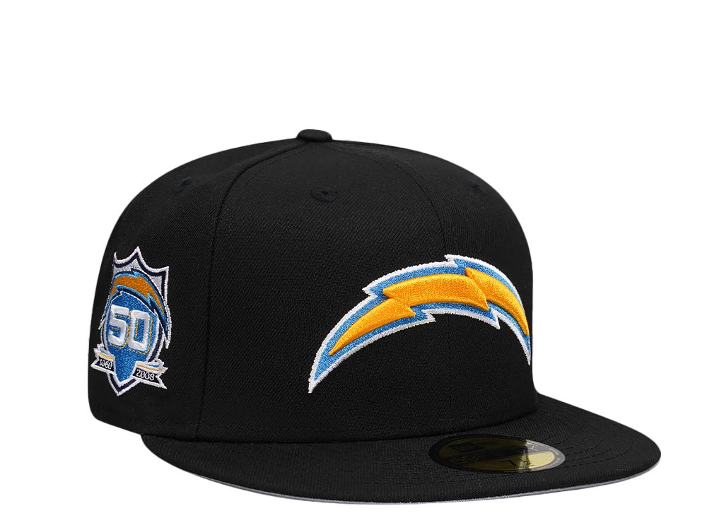 New Era Los Angeles Chargers 50th Anniversary Black Classic Edition 59Fifty Fitted Gorra