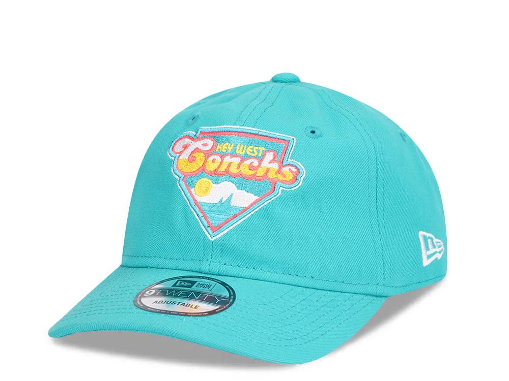 New Era Key West Conchs Teal 9Twenty Strapback Gorra