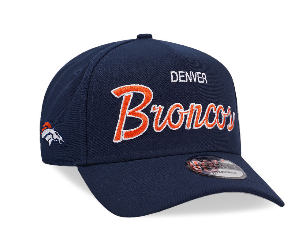 New Era Denver Broncos Script Dark Blue Edition 9Forty A Frame Snapback Gorra