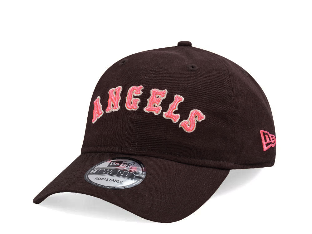 New Era California Angels Glowy Pink Script Edition 9Twenty Strapback Gorra