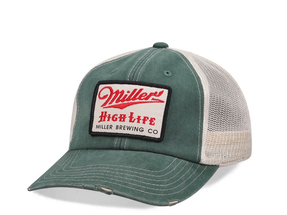 American Needle Miller High Life Orville Olive Trucker Snapback Gorra