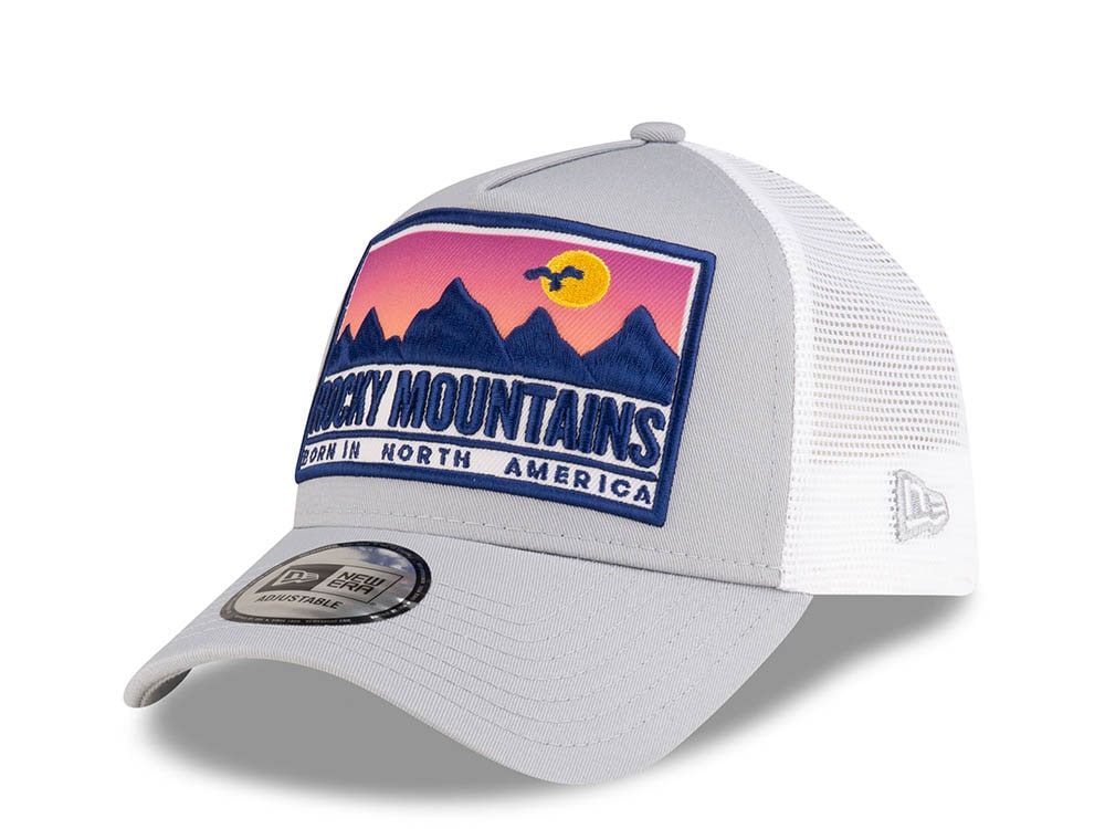 New Era Rocky Mountains Patch Gray 9Forty A Frame Trucker Snapback Gorra