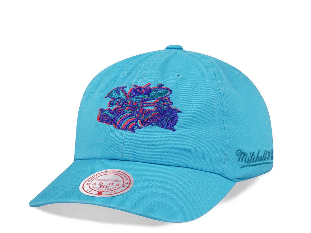 Mitchell & Ness Charlotte Hornets Golden Hour Glaze Blue Dadhat Strapback Gorra