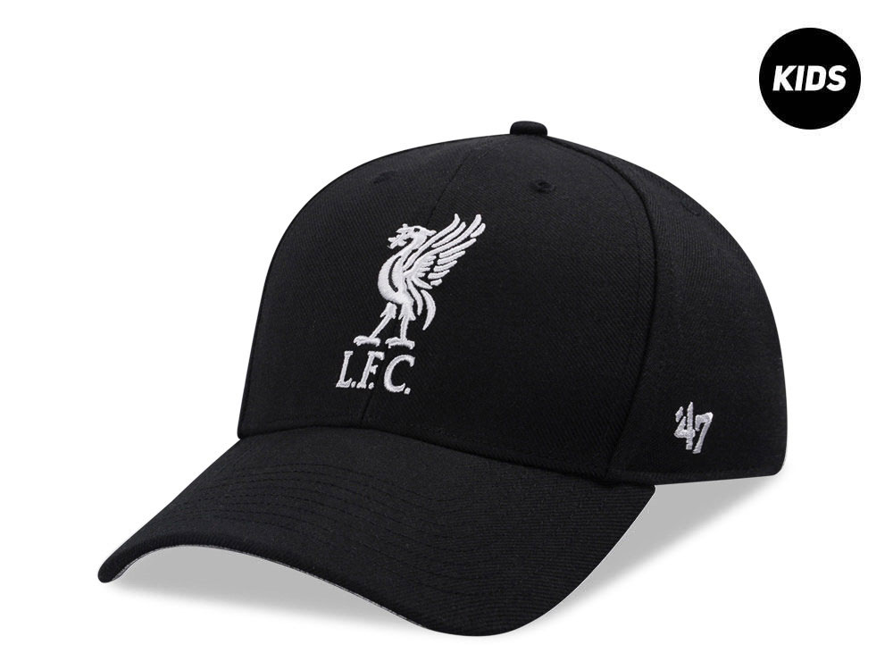 47Brand Liverpool FC Black and White MVP Strapback Gorra