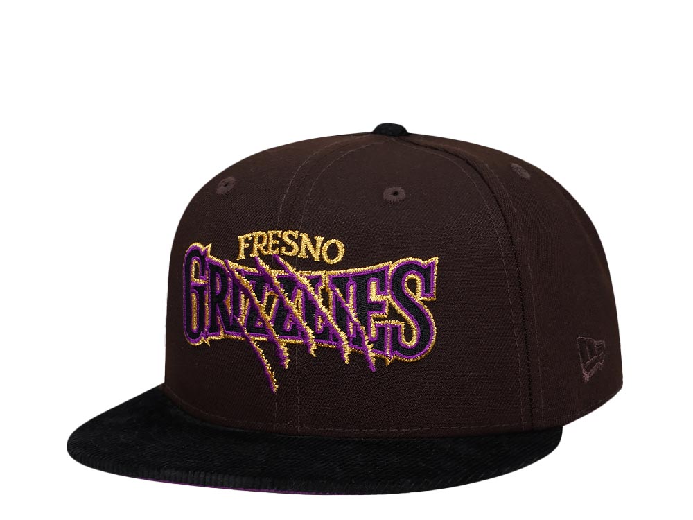 New Era Fresno Grizzlies Burnt Purple Cord Prime Two Tone Edition 59Fifty Fitted Gorra