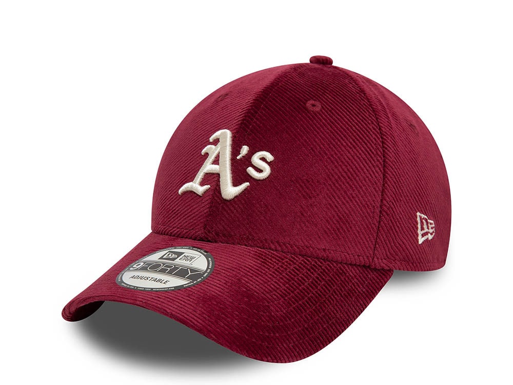 New Era Oakland Athletics Corduroy Cherry 9Forty Strapback Gorra