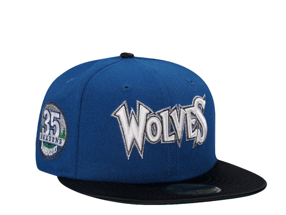 New Era Minnesota Timberwolves 35 Seasons Legend Satin Brime Two Tone Edition 59Fifty Fitted Gorra