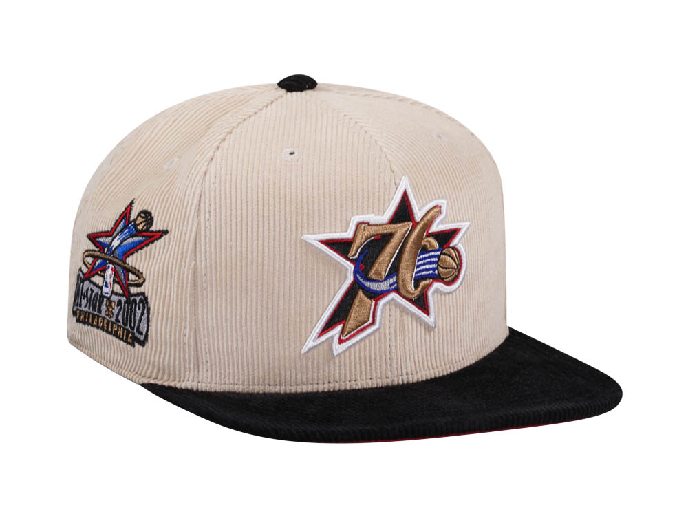 Mitchell & Ness Philadelphia 76ers All Star 2002 Two Tone Hardwood Classic Cord Edition Dynasty Fitted Gorra