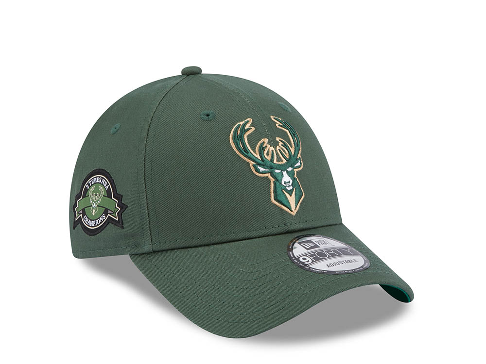 New Era Milwaukee Bucks Green Throwback 9Forty Strapback Gorra