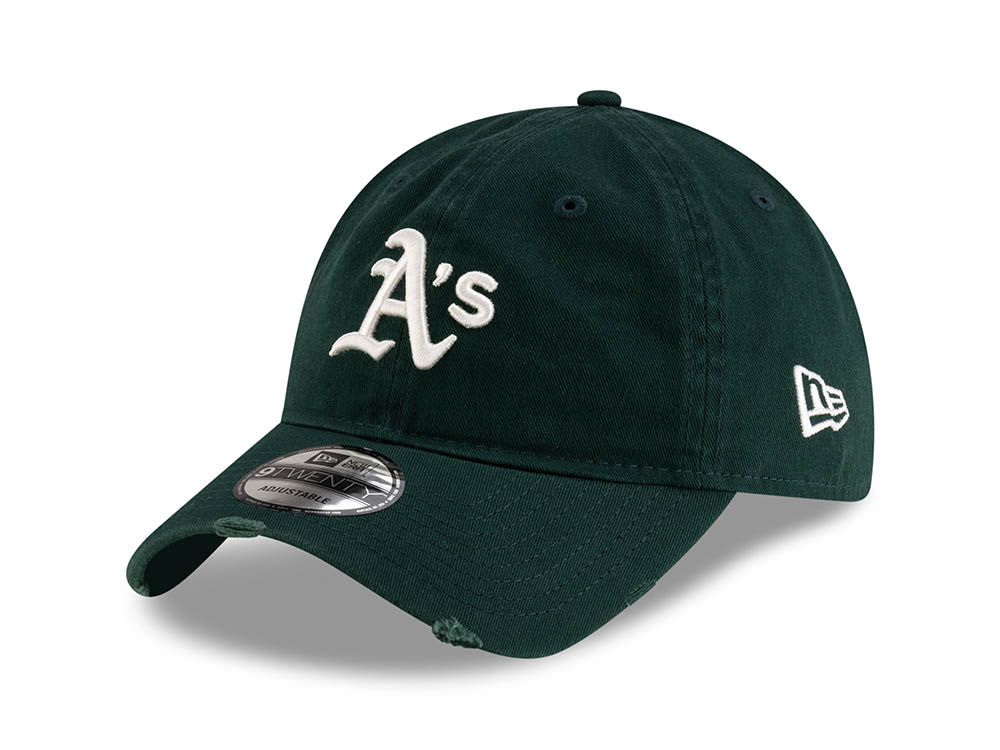 New Era Oakland Athletics Green Distressed 9Twenty Strapback Gorra