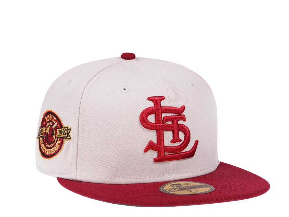 New Era St. Louis Cardinals 100th Anniversary Vintage Stone Two Tone Throwback Edition 59Fifty Fitted Gorra