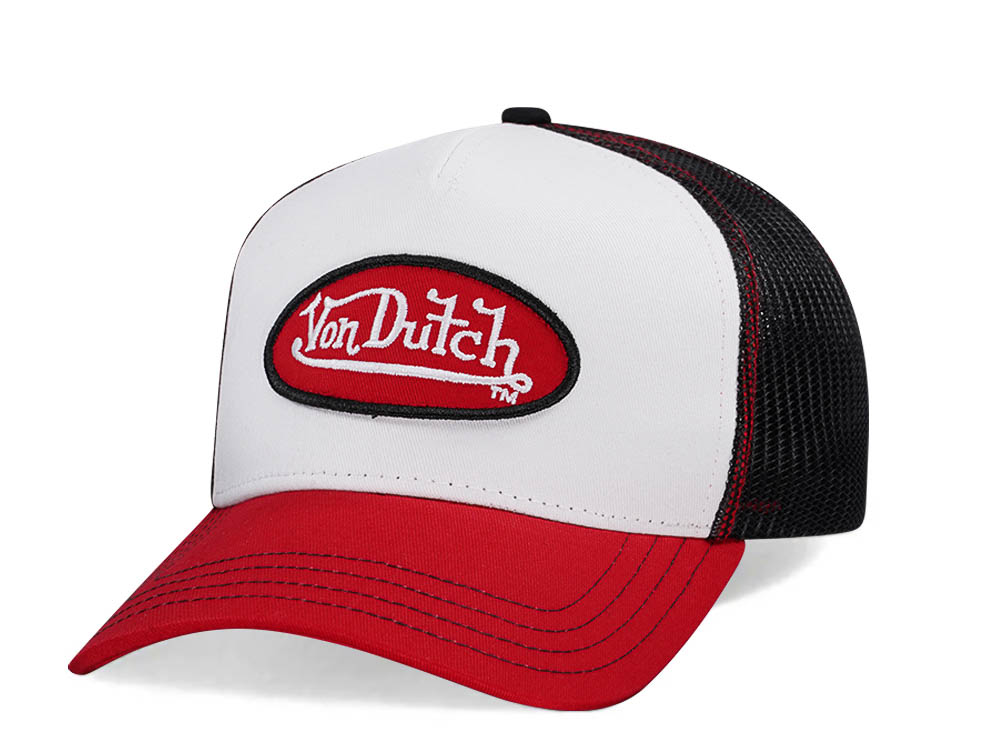 Von Dutch White Red Two Tone Edition Trucker Snapback Gorra