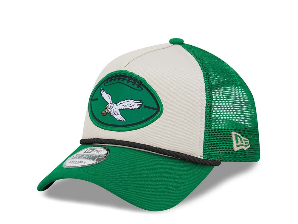 New Era Philadelphia Eagles Stone Two Tone 9Forty A Frame Trucker Strapback Gorra