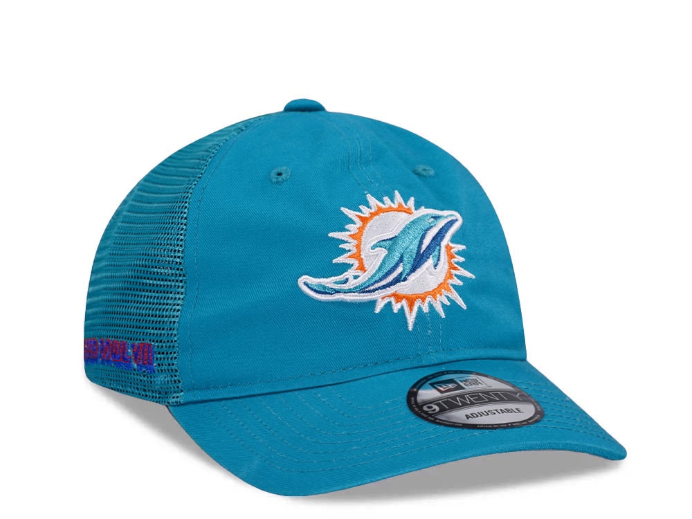 New Era Miami Dolphins Super Bowl VII Teal Trucker Edition 9Twenty Snapback Gorra