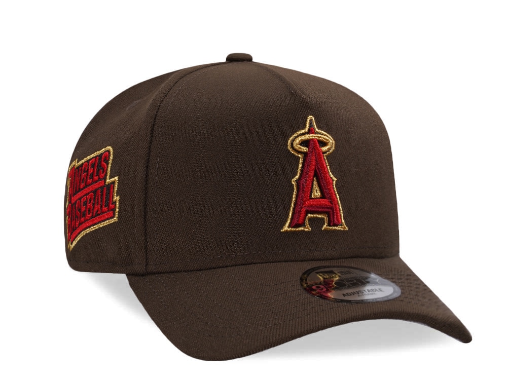 New Era Anaheim Angels Brown Gold 9Forty A Frame Snapback Gorra