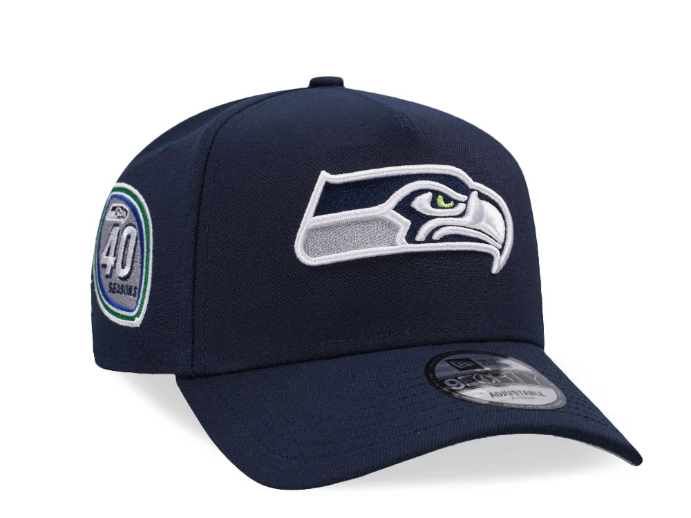 New Era Seattle Seahawks 40 Seasons Navy 9Forty A Frame Snapback Gorra