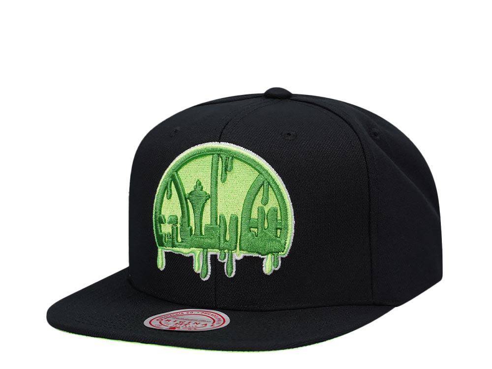 Mitchell & Ness Seattle Supersonics Slime Drip Hardwood Classic Snapback Gorra