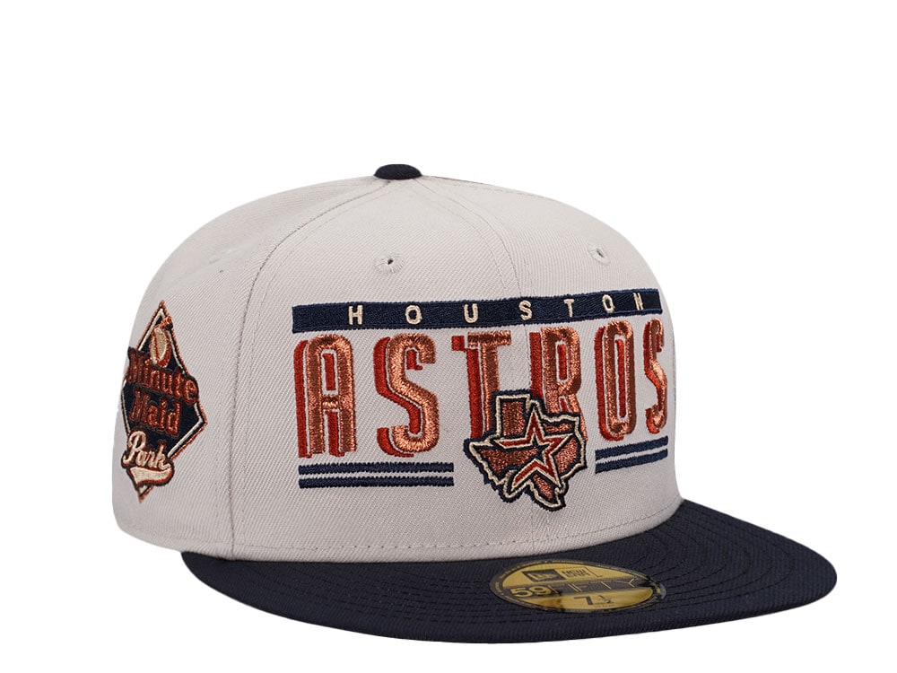 New Era Houston Astros Minute Maid Park Stone Two Tone Throwback Edition 59Fifty Fitted Gorra