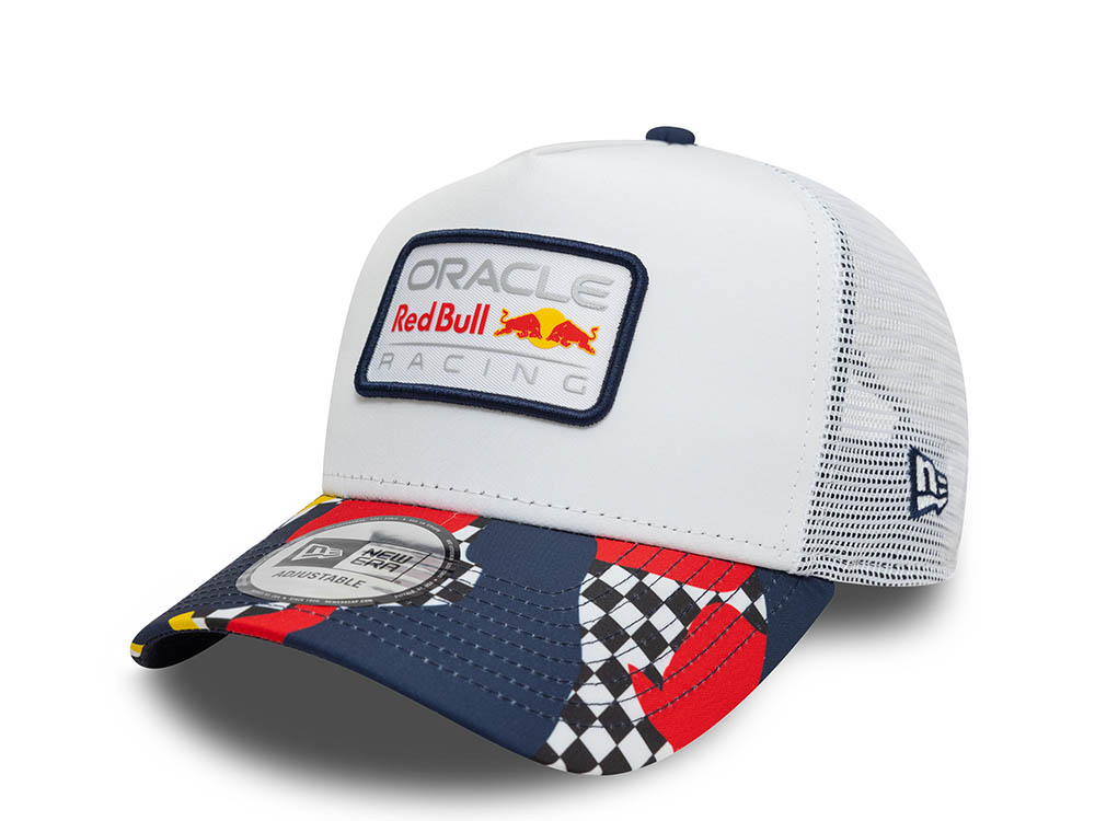 New Era Red Bull F1 White Abstract Racing 9Forty A Frame Trucker Snapback Gorra