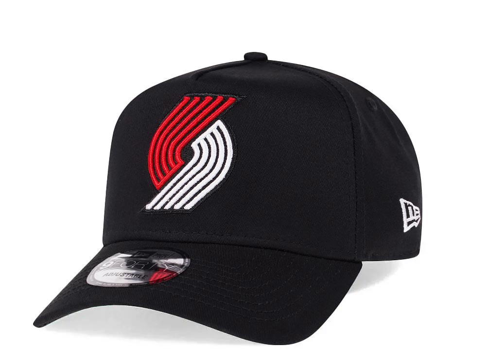 New Era Portland Trail Blazers Black 9Forty A Frame Snapback Gorra