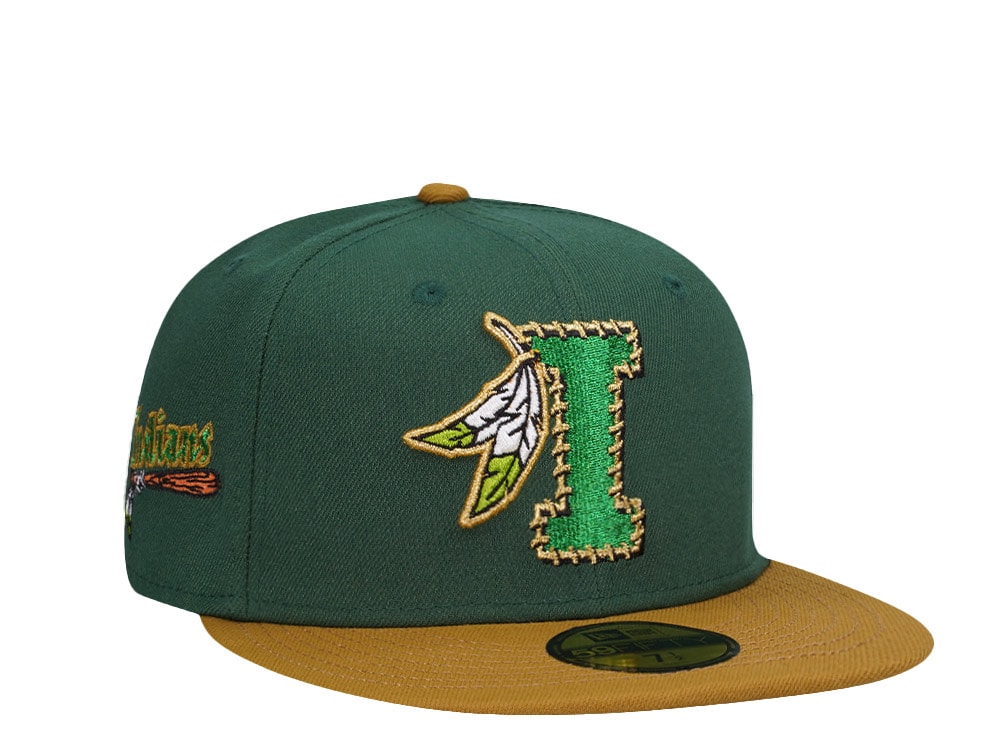 New Era Kinston Indians Green Metallic Prime Two Tone Edition 59Fifty Fitted Gorra