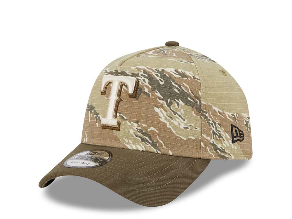 New Era Texas Rangers Tiger Camo Two Tone 9Forty A Frame Snapback Gorra